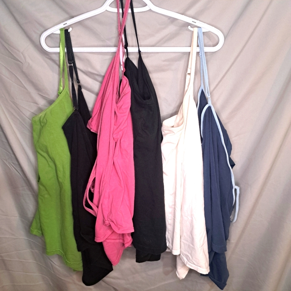 ⚡️2 / $10⚡️Women's Lot of 6 Spaghetti Strap Camisole Tank Tops Large, xl, 2x